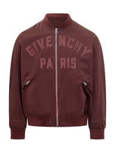 Bordeaux Satin Bomber Jacket with Logo by Givenchy - EXTRA EXCLUSIVE MAN | $store$