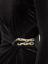 Self-Portrait Abito Drappeggiato in Velluto - Donna | $store$