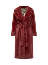 Herno Cappotto in Pelliccia Sintetica Rosso con Cintura - Donna | $store$