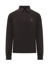 Stone Island Black Long Sleeve Polo with Logo for Men - Fall/Winter 25 | $store$