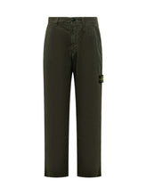 Stone Island Green Cotton Pants - Fall/Winter 25 | $store$