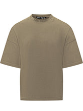 Green Logo Neck T-Shirt by Palm Angels - COLLEZIONE TEAM EC | $store$