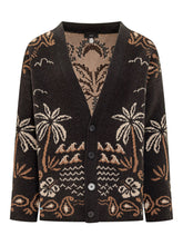 Alanui Black Cardigan with Tropical Pattern - Alanui | $store$