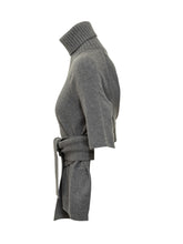 Short-Sleeve Grey Sweater with Belt by Lanvin - Fall/Winter 25 | $store$