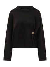 Loulou Studio Black Sweater with Brooch - EXTRA EXCLUSIVE WOMAN | $store$