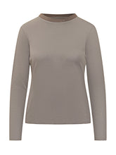 Taupe Long-Sleeve Top with Contrast Neck PURO TATTO - Fall/Winter 25 | $store$