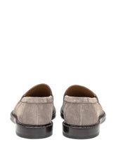 Doucal's Grey Suede Loafer with Penny Strap - Doucal's | $store$