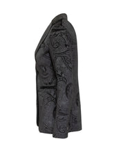 Circolo Black Paisley Jacquard Single-Breasted Blazer - Circolo | $store$