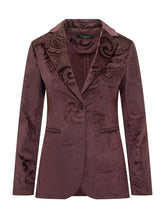 Circolo Bordeaux Jacquard Paisley Single-Breasted Blazer - Circolo | $store$