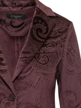 Circolo Bordeaux Jacquard Paisley Single-Breasted Blazer - Circolo | $store$