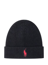 Polo Ralph Lauren Black Wool Beanie with Logo - EXTRA EXCLUSIVE MAN | $store$