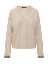 Fabiana Filippi Beige V-Neck Sweater - EXTRA EXCLUSIVE WOMAN | $store$