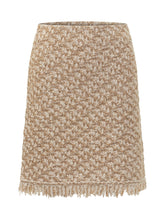 Beige Bouclé Mini Skirt with Fringes by Fabiana Filippi - EXTRA EXCLUSIVE WOMAN | $store$