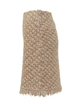 Beige Bouclé Mini Skirt with Fringes by Fabiana Filippi - EXTRA EXCLUSIVE WOMAN | $store$