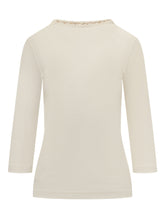 Ivory T-Shirt with Embroidered by Fabiana Filippi - EXTRA EXCLUSIVE WOMAN | $store$