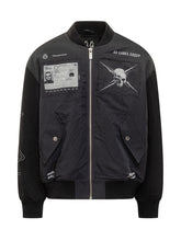 44 Label Group Black Bomber Jacket with Patches and Embroidery - 44 Label Group | $store$