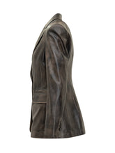 Sword Black Vintage Leather Blazer - Fall/Winter 25 | $store$
