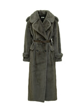 Cappotto Parosh in Pelliccia Grigia con Cintura - Donna | $store$