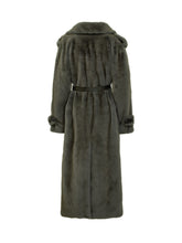Cappotto Parosh in Pelliccia Grigia con Cintura - Donna | $store$