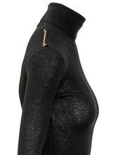 Elisabetta Franchi Black Turtleneck with Logo Print - Elisabetta Franchi | $store$