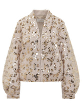 Bomber Genny beige con paillettes oro - COLLEZIONE TEAM EC | $store$