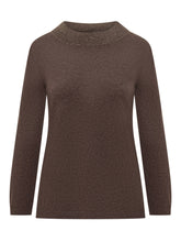 Gran Sasso Brown Sweater with Shimmer Detail Collar - Fall/Winter 25 | $store$