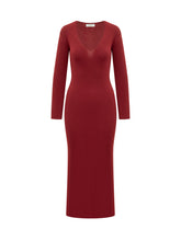 Abito Lungo in Maglia Bordeaux Akep - Akep | $store$