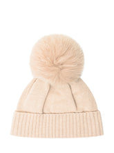 Exterior Beige Cashmere Beanie with Pom Pom - Exterior | $store$