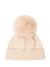Exterior Beige Cashmere Beanie with Pom Pom - Exterior | $store$