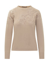 Exterior Beige Sweater with Lace Embroidery - Exterior | $store$