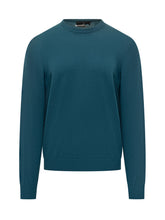 Filippo De Laurentiis Petrol Green Wool Crewneck Sweater - Fall/Winter 25 | $store$