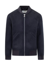 Amaranto Blue Wool Bomber with Zip - Amaranto | $store$