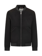 Amaranto Black Wool Bomber with Zip - Amaranto | $store$
