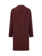 Amaranto long coat in burgundy with classic lapels - Amaranto | $store$