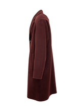 Amaranto long coat in burgundy with classic lapels - Amaranto | $store$