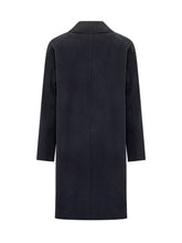 Amaranto Blue Wool Coat with Buttons - Amaranto | $store$
