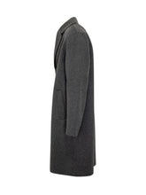 Amaranto Grey Wool Coat with Buttons - Amaranto | $store$