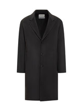 Amaranto Black Wool Coat with Classic Lapels - Amaranto | $store$
