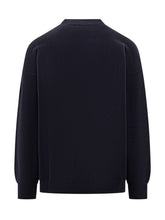 Amaranto Blue Crewneck Sweater with X Detail - Amaranto | $store$
