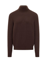 Amaranto Brown Wool Turtleneck Sweater - Amaranto | $store$