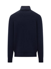 Amaranto Navy Blue Ribbed Turtleneck Sweater - Amaranto | $store$