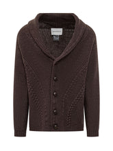 Amaranto Brown Cable Knit Cardigan with Buttons - Amaranto | $store$