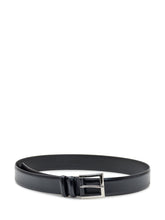 Orciani Cintura Classica in Pelle Nera con Fibbia Lucida - EXTRA EXCLUSIVE MAN | $store$
