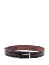 Orciani Cintura in Pelle Marrone con Cuciture a Vista - EXTRA EXCLUSIVE MAN | $store$