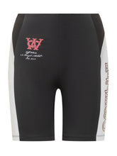 Off-White Shorts Ciclista Neri con Stampa Laterale - Donna | $store$