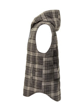 Off-White Checked Padded Vest with Hood - EXTRA EXCLUSIVE MAN | $store$