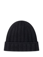 Vanis\u00E8 Black Ribbed Wool Beanie - Fall/Winter 25 | $store$