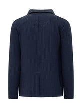 Giacca Albarena in Maglia Blu con Motivo Spigato - Albarena | $store$