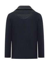 Giacca Albanera Blu In Maglia Con Bottoni - Albarena | $store$