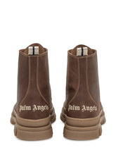 Palm Angels Kids Brown Boots with Orange Laces - Fall/Winter 25 | $store$